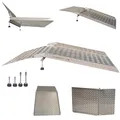 Produktbild: WORHAN Mobil Schwellenrampe Variable Höhenverstellung Ladeplattform Stufenrampen Rollstuhlrampe Alu Aluminium Rampe Türschwellenrampe TR127