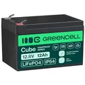 Produktbild: Green Cell Cube LiFePO4 Akku 12Ah 12.8V – Lithium-Eisenphosphat-Batterie für Wohnmobile, Boote, Solaranlagen, Off-Grid-Systeme, mit BMS, leicht & sicher
