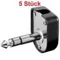 Produktbild: Klinke Stereo Winkel Stecker Reparaturstecker 6,3mm zum löten Mikrofon Kopfhörer