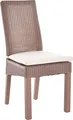 Produktbild: KRINES HOME Esszimmer Loomstuhl Esszimmerstuhl Loom Holzrahmen Küchenstuhl mit Kissen (Braun-Aubergine)