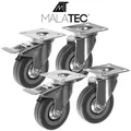 Produktbild: Set 4 Räder Lenkrollen für Lädt Schwer Drehbar 360° Mit Bremse 7x2xH10CM