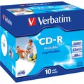 Produktbild: Verbatim CD-R 700 MB bedruckbar 10er Jewelcase (43325)
