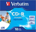 Produktbild: Verbatim CD-R/CD-RW CD-R 700MB 52X 10er JC Print 10 Stück