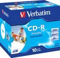 Produktbild: Verbatim CD-R 700MB 52x Inkjet Printable 10er Jewelcase weiß DataLife Plus