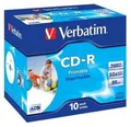 Produktbild: 100 Verbatim Rohlinge CD-R full printable 80Min 700MB 52x Jewelcase