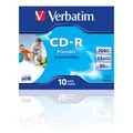 Produktbild: VERBATIM CD-R AZO 700MB 52x 10er JewelCase Wide Inkjet bedruckbare Rohlinge