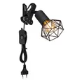 Produktbild: GLOBO LIGHTING Klemmleuchte, Leuchtmittel nicht inklusive, Bettleuchte klemmbar Klemmspot Industrial schwarz Leselampe mit