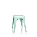 Produktbild: hjh OFFICE 645007 Metall Hocker VANTAGGIO Pastellgrün matt Sitzhocker im Industry-Design, stapelbar, niedrig