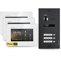 Produktbild: Balter EVO-HD Video Türsprechanlage, Video Türklingel mit Kamera, 3 Familienhaus Klingel, 3X 7 Zoll HD Monitor, Full HD-Kamera, 2 Draht Bus, Gegensprechanlage, 175° Weitwinkel