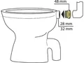 Produktbild: Gummi-Spülrohrverbinder hell für Druckspülrohr D 28/32mm Anschluss=48mm, mit Ros
