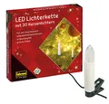 Produktbild: Idena LED-Lichterkette, mit 30 elfenbeinfarbene Kerzenlichtern, grünes Kabel, in Wachsoptik