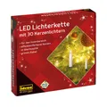 Produktbild: 38192 - LED Kerzen Lichterkette mit 30 LEDs in Warmweiß elfenbeinfarbene Kerz...