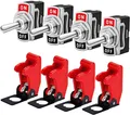 Produktbild: Gebildet 10A/12VDC 6A/24VDC Kippschalter EIN/AUS Wippschalter Metallhebel 4 Pack