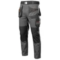 Produktbild: NEO TOOLS Herren Arbeitshose, 100% Twill-Baumwolle 260 g/m2, verstärkter Kniebereich mit Taschen für Knieschoner, Multifunktionstaschen, Stoffgürtel, Größe:XS, grau