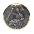 Produktbild: Christophorus Plakette selbstklebend magnetisch Gold/Silber Schutzpatron 43mm