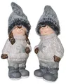 Produktbild: Winterkinder Figuren Weihnachtsdeko Junge Mädchen 2er Set Dekofiguren Winterdeko