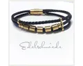 Produktbild: Edelschmiede925 Armband mehrreihig Textilarmband schwarz Edelstahlschließe vergoldet