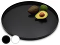 Produktbild: D&D Living® Deko Tablett Rund Ø 40 cm | Design Dekoteller und Dekotablett aus Metall (Schwarz matt)