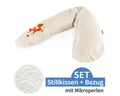 Produktbild: Theraline Stillkissen Das Original - Knister Fuchs - Punkte Beige, 2-tlg., Lagerungskissen / Seitenschläferkissen inkl. Bezug (Baumwolle) 190 cm