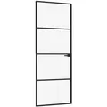 Produktbild: vidaXL Innentür Schwarz 76x201,5 cm Hartglas und Aluminium Schlank 153658