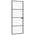 Produktbild: vidaXL Innentür Schwarz 76x201,5 cm Hartglas & Aluminium Schlank