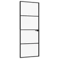 Produktbild: Innentür Schwarz 76x201,5 Cm Hartglas & Aluminium Schlank Vidaxl