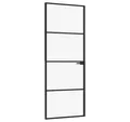Produktbild: vidaXL Haustür Innentür Schwarz 76x201,5 cm Hartglas & Aluminium Schlank (1-St)