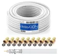 Produktbild: deleyCON deleyCON 10m HQ SAT Kabel HDTV 130dB 4x geschirmt + 10x F-Stecker - SAT-Kabel