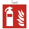 Produktbild: Exacompta Hinweisschild Feuerlöscher PVC selbstklebend 20x20 cm Rot 67031E
