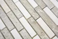 Produktbild: Handmuster Marmor Mosaik Verbund Stein grau weiss Mosaikfliese Wand Fliesenspiegel Küche Bad MOS87-0201_m