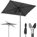 Produktbild: Sekey Balkonschirm 200 X 125 Cm Rechteckiger Sonnenschirm Mit Schnellöffnungs-knopf Uv50+ - Windfest Kippbar - Für Balkon, Terrasse & Garten, Grau