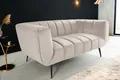 Produktbild: riess-ambiente 2-Sitzer NOBLESSE 165cm champagner / schwarz · Couch mit Bezug aus Samt, Einzelartikel 1 Teile, Federkern-Polsterung · Metall-Füße · Lounge-Sofa im Retro Design