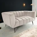 Produktbild: 2-Sitzer Sofa NOBLESSE - 165cm - champagner - Samt - Metallf��e - Federkern