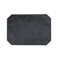 Produktbild: Haus und Deko Platzset 35 x 50 cm Schwarz Tischset Struktur Damast Circle, bügelfrei fleckenabweisend Platzdeckchen, abwaschbar abwischbar Untersetzer Tischsets