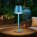 Produktbild: Außenlampe Tischleuchte Flaschenaufsatz LED Akku USB CCT blau opal Touchdimmer