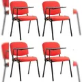 Produktbild: CLP 4er Set Stuhl Ken mit Klapptisch Stoff rot