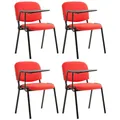Produktbild: CLP 4er Set Stuhl Ken Mit Klapptisch Stoff I Gepolsterter Schulungsstuhl Mit Schreibtafel