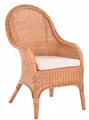 Produktbild: Bequemer Rattansessel Rattanstuhl mit hoher Rückenlehne und Polster (Terracotta)