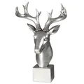 Produktbild: Hirsch Figur Hirschkopf in Antiksilber ca. 38 x 24 x 16cm Dekofigur Design Büste