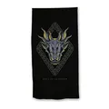 Produktbild: Aymax Strandtuch – House of The Dragon – 70 x 140 cm schwarz Polyester