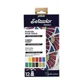 Produktbild: Pébéo Setacolor Textilfarben Starter Set Deckend - Glänzend Schimmernde Stofffarben - 12 x 20 ml Flaschen in Brillanten Moiré-Farbtönen