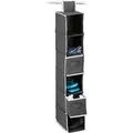 Produktbild: Relaxdays - Hängeregal Stoff, Hängeaufbewahrung, 6 Fächer, 2 Schübe, für Kleiderschrank, hbt: ca. 82x14,5x30 cm, anthrazit