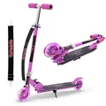 Produktbild: Habib Kinderroller mit LED Rädern | Klappbar & 4-fach Verstellbar: Lila - Lila