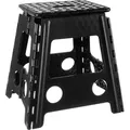 Produktbild: Klapphocker Sitzhocker Kunststoff 39cm Tritthocker Badhocker bis 100 kg 18595 - Schwarz