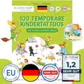 Produktbild: Papierdrachen 100 Tattoos für Kinder - Hautfreundliche Kindertattoos Bibi Blocksberg - kindgerechte Designs - als Mitgebsel oder Geschenkidee - 100% vegan & dermatologisch geprüft