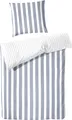 Produktbild: Hahn Haustextilien Perkal Bettwäsche blau gestreift Größe 220x240 cm