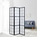 Produktbild: Paravent Raumteiler Sichtschutz Shoji 3tlg Holz Schwarz Weiß 175x132 Homestyle4u
