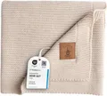 Produktbild: Little Dedi Baby Weiche Strickdecke – Weich & Atmungsaktiv – Oeko-Tex Zertifiziert – Leicht & Kuschelig – Perfekt für Neugeborene, Kleinkinder, Kinderbett, Kinderwagen & Babyzimmer (Beige Alina)