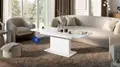 Produktbild: designimpex DC-1 Couchtisch ausziehbar höhenverstellbar 126/168cm in Weiß Hochglanz modern vielseitig Wohnzimmertisch Esstisch Beistelltisch Sofatisch platzsparend hochwertig Wohnzimmer Coffee Table