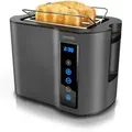Produktbild: Arendo Toaster Kurzschlitz, Brötchenaufsatz, Wärmeisoliertes Gehäuse, Display, Touch